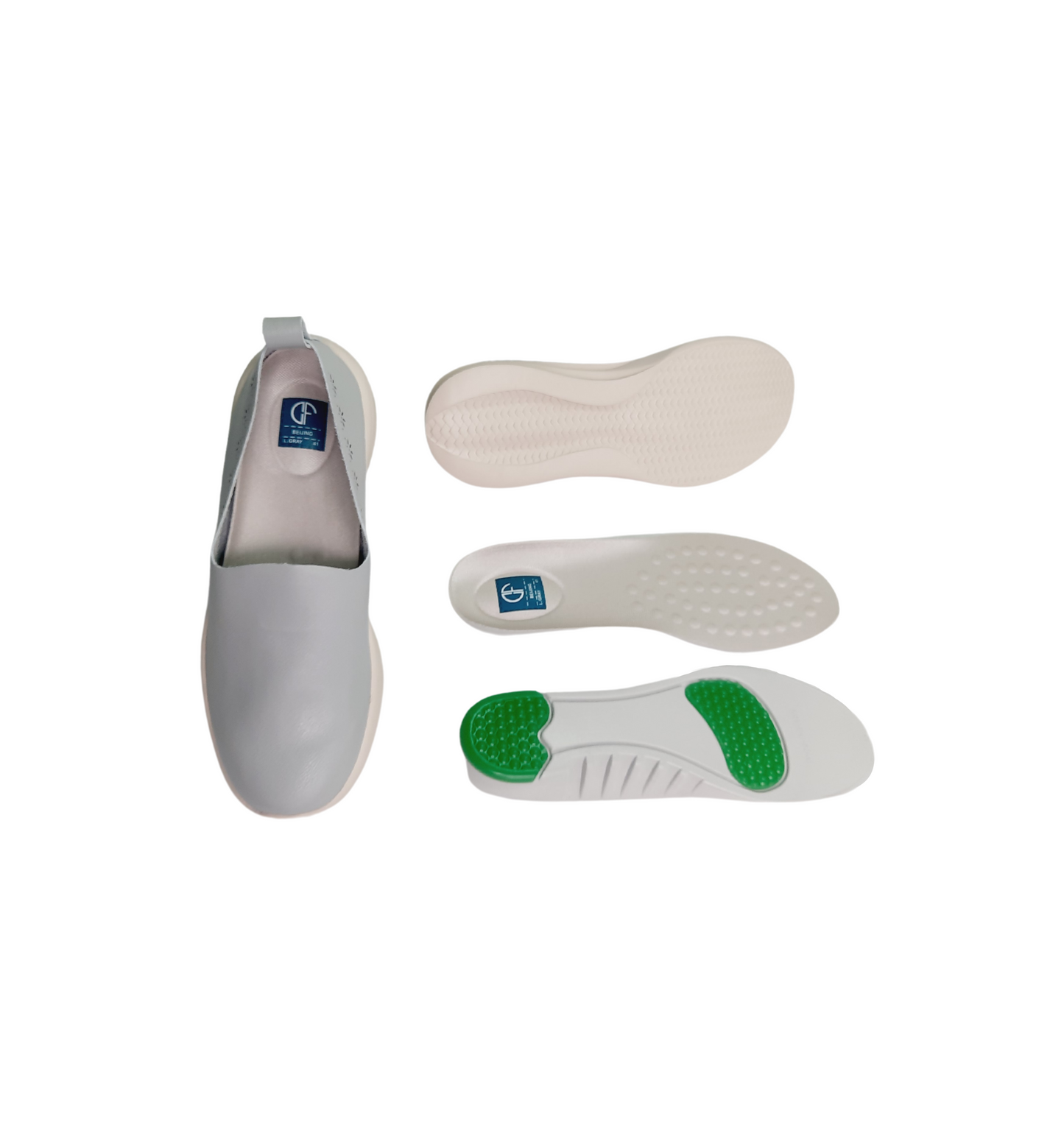 Women's Grey Comfort Slip-Ons