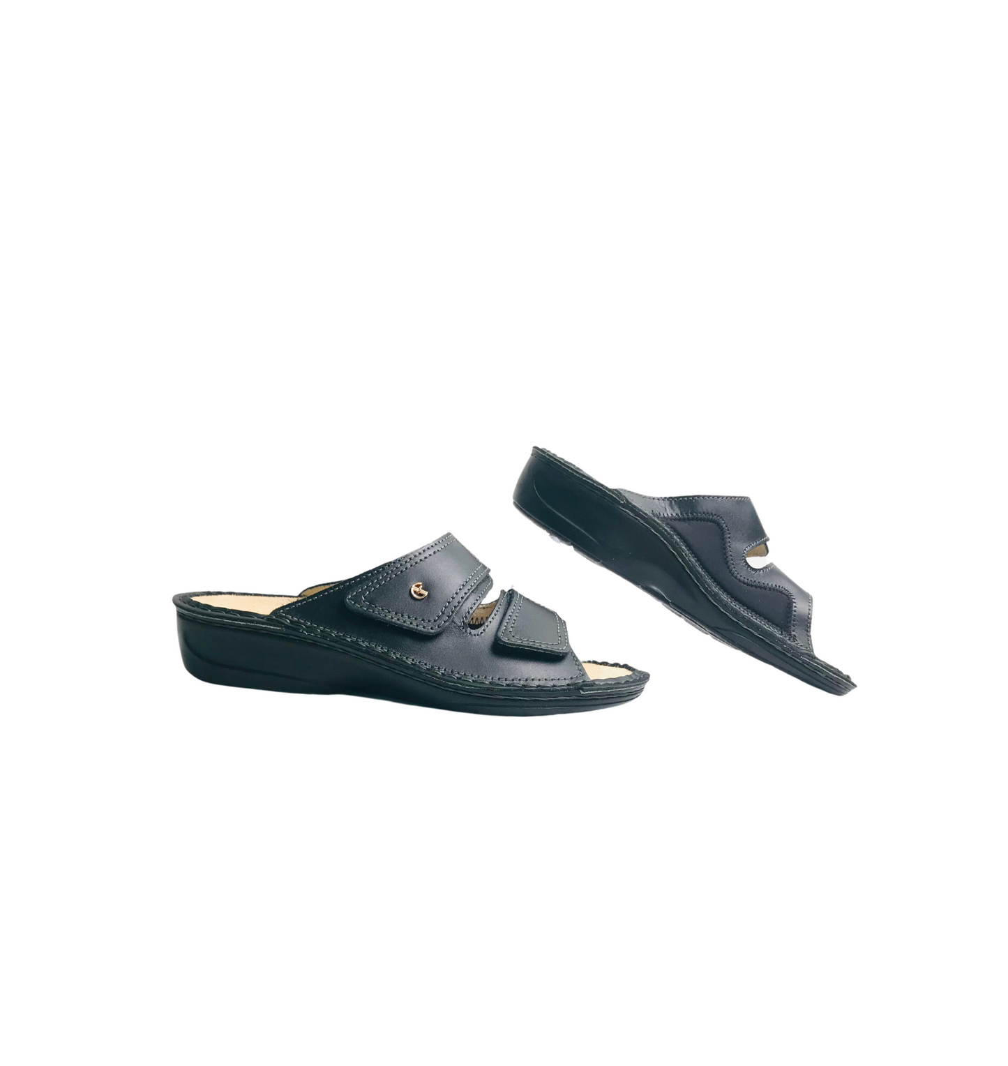 Italian Black Leather Sandals