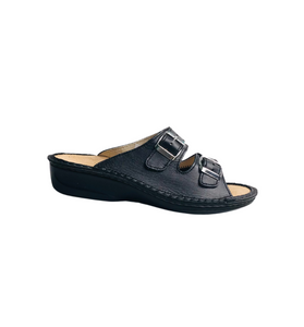 Italian Leather Black Sandals