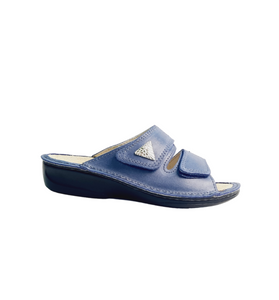 Italian Leather Sandals Navy Blue