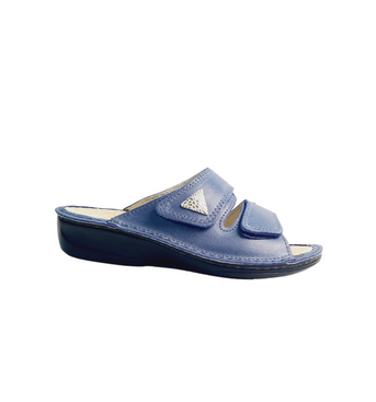 Italian Leather Sandals Navy Blue
