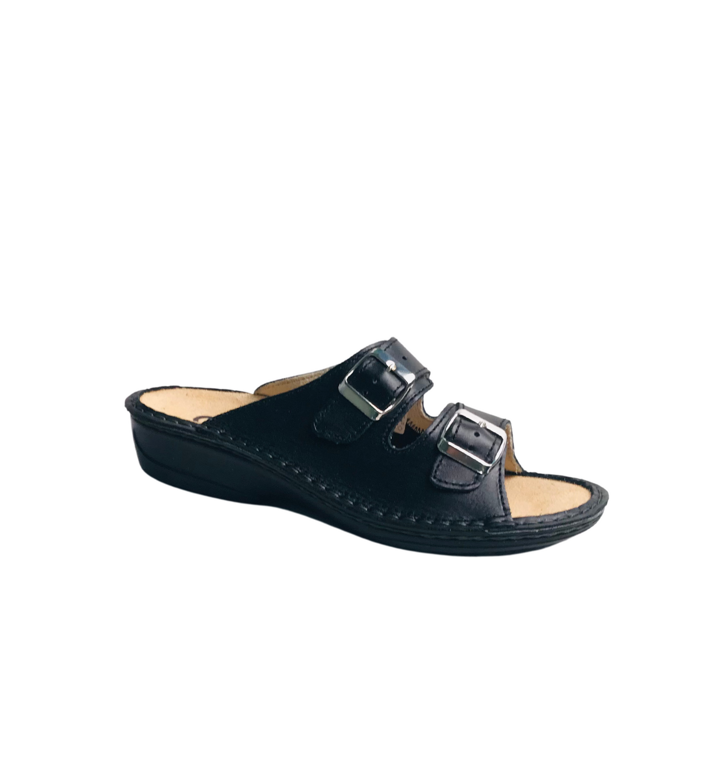 Italian Leather Black Sandals