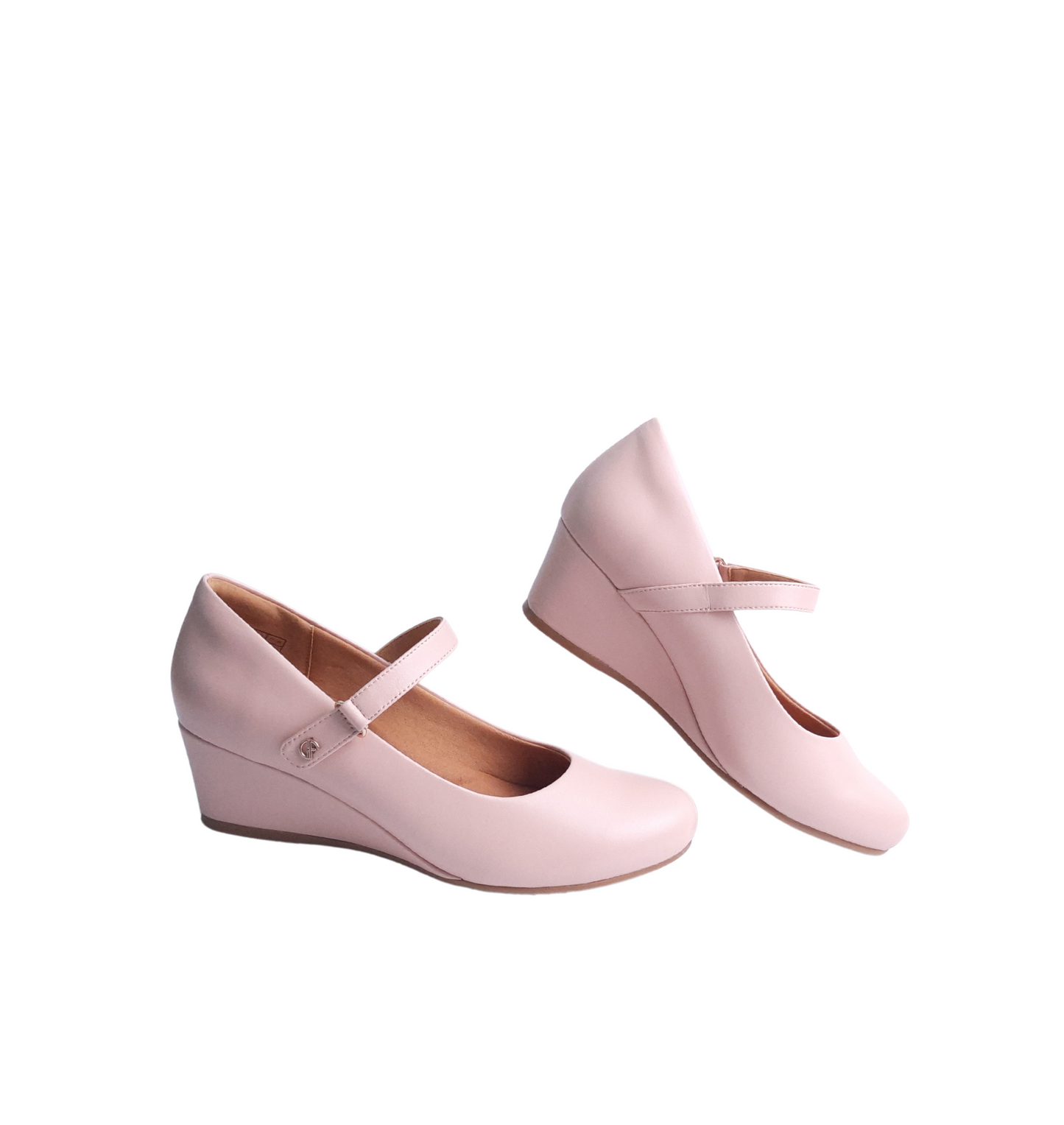 Italian Strap Wedges Pink