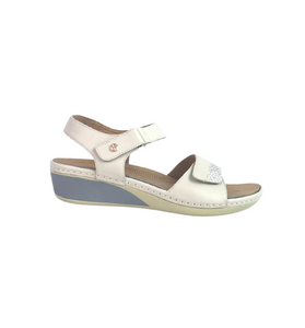 Soft White Leather Heel Sandals