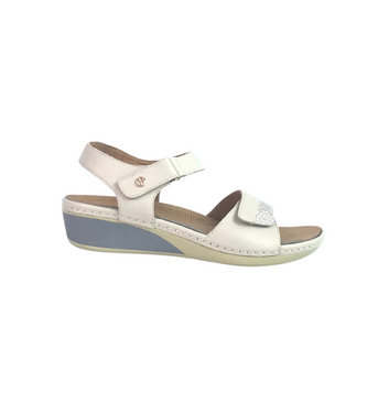 Soft White Leather Heel Sandals