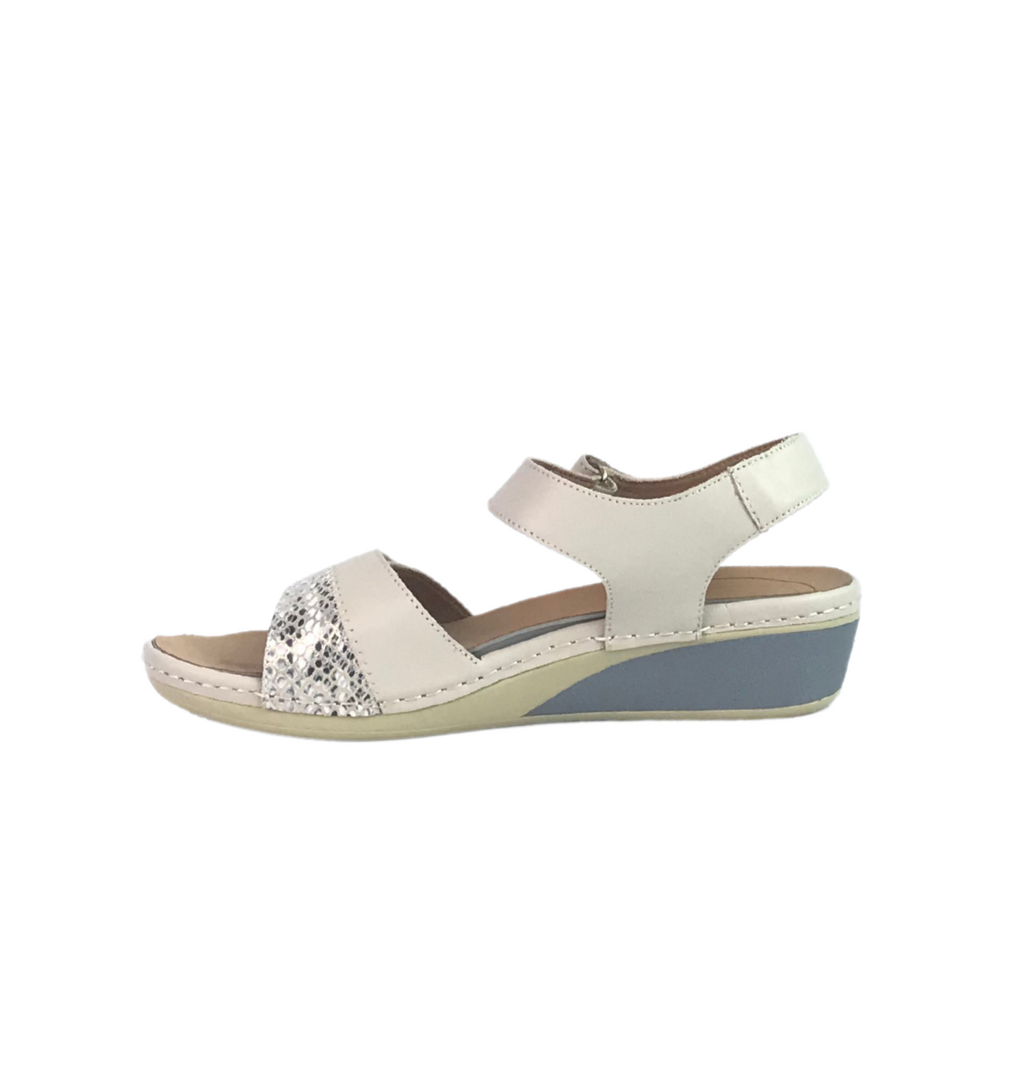 Soft White Leather Heel Sandals