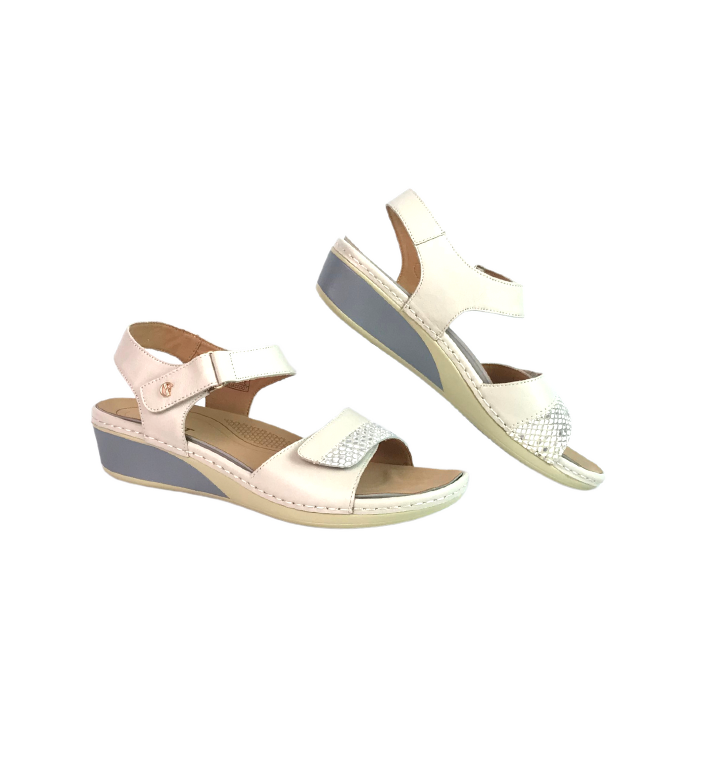 Soft White Leather Heel Sandals