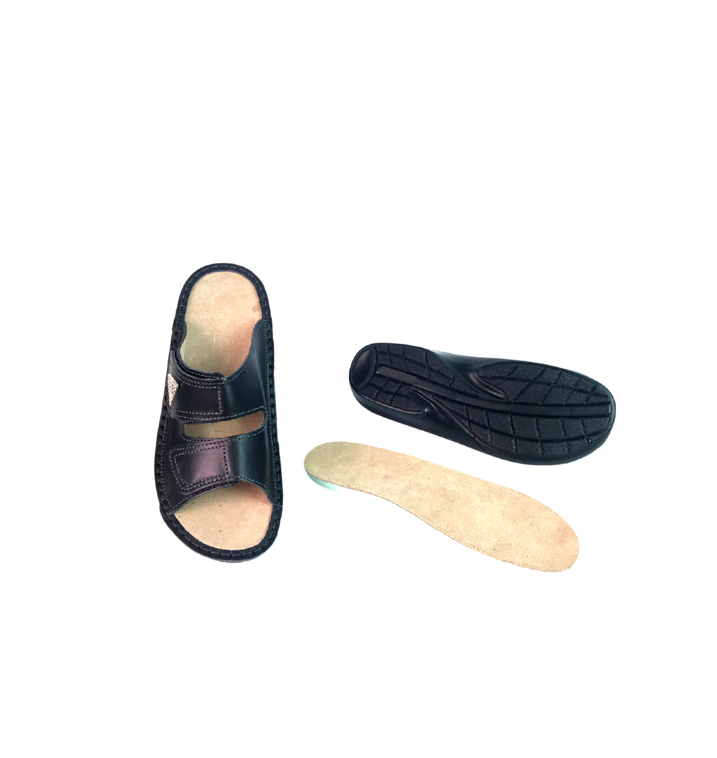 Italian Black Leather Sandals