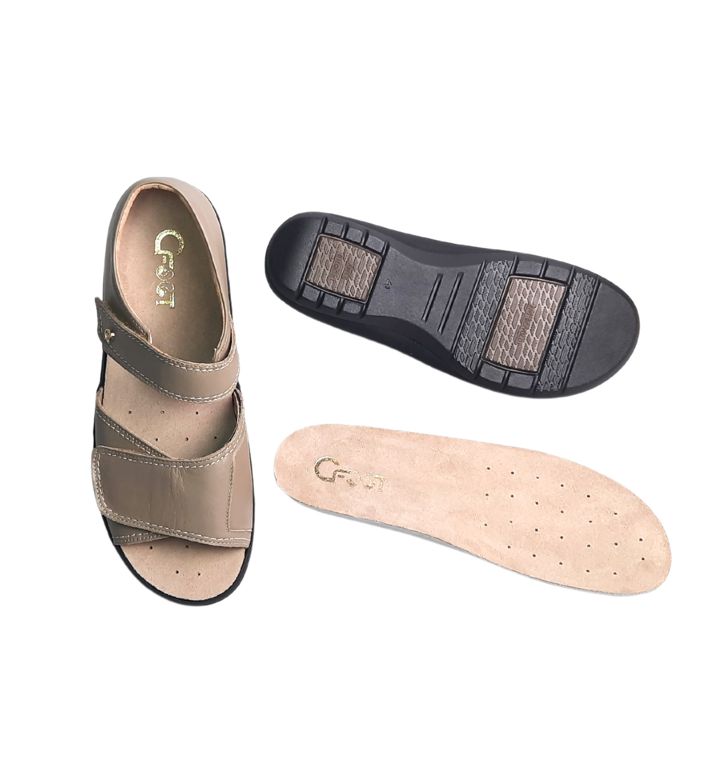 Womens Italian Beige Sandals